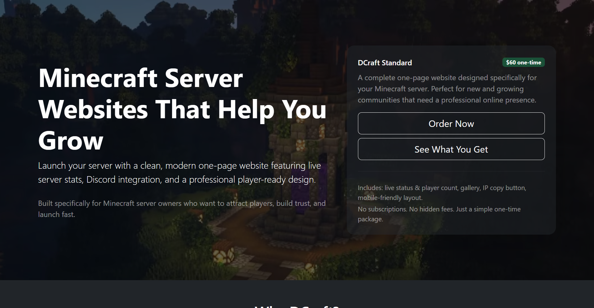 DCraftMC Services Screenshot